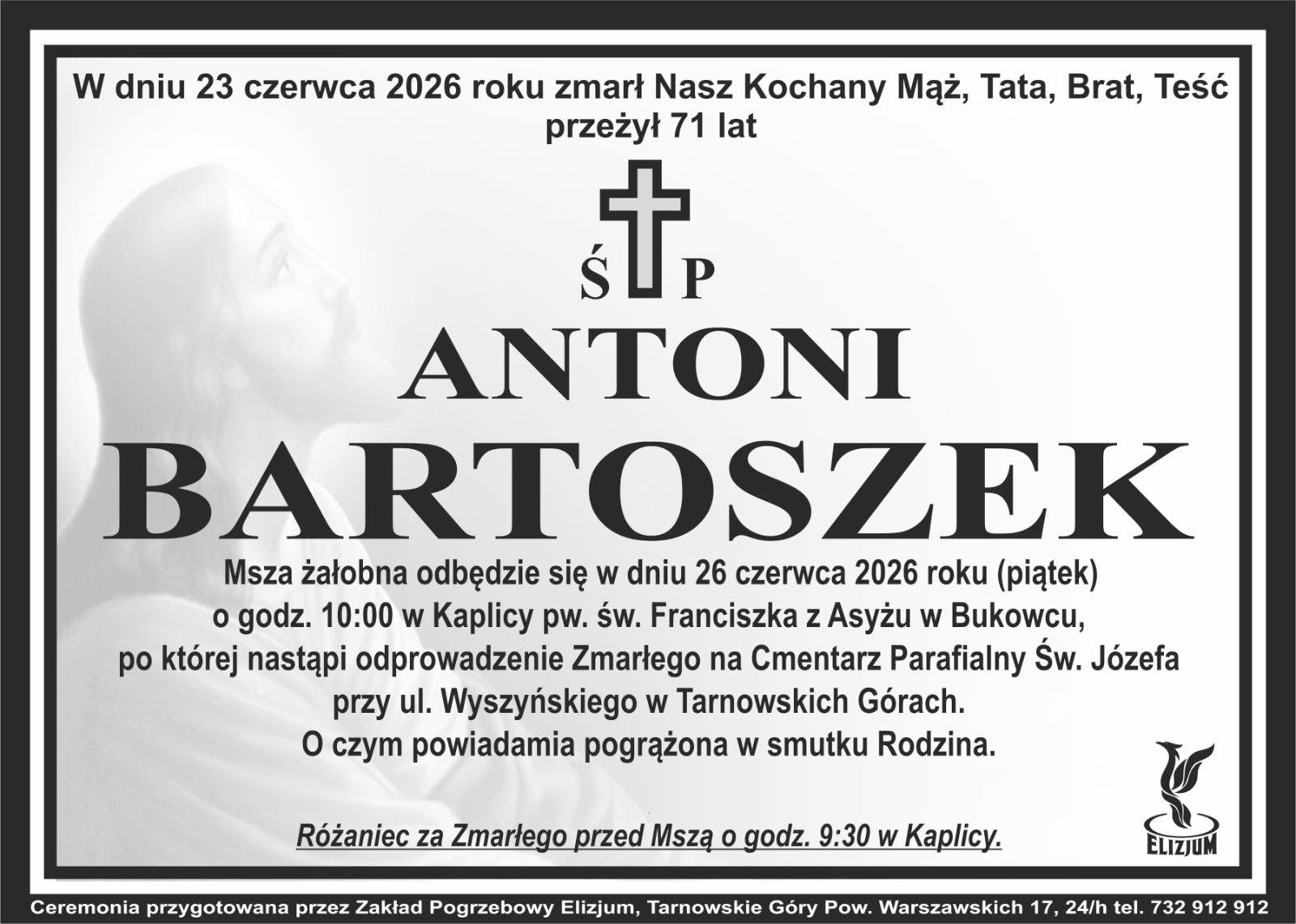 Klepsydra – śp. Antoni Bartoszek