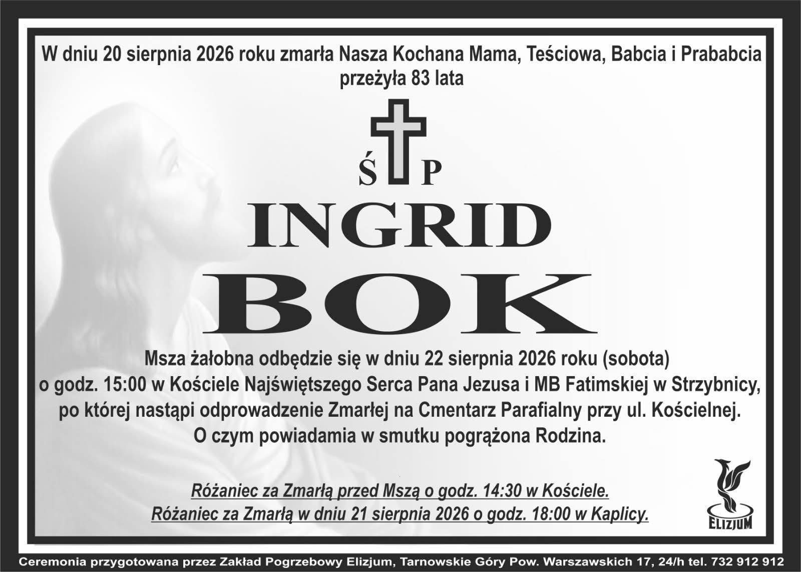 Klepsydra – śp. Ingrid Bok