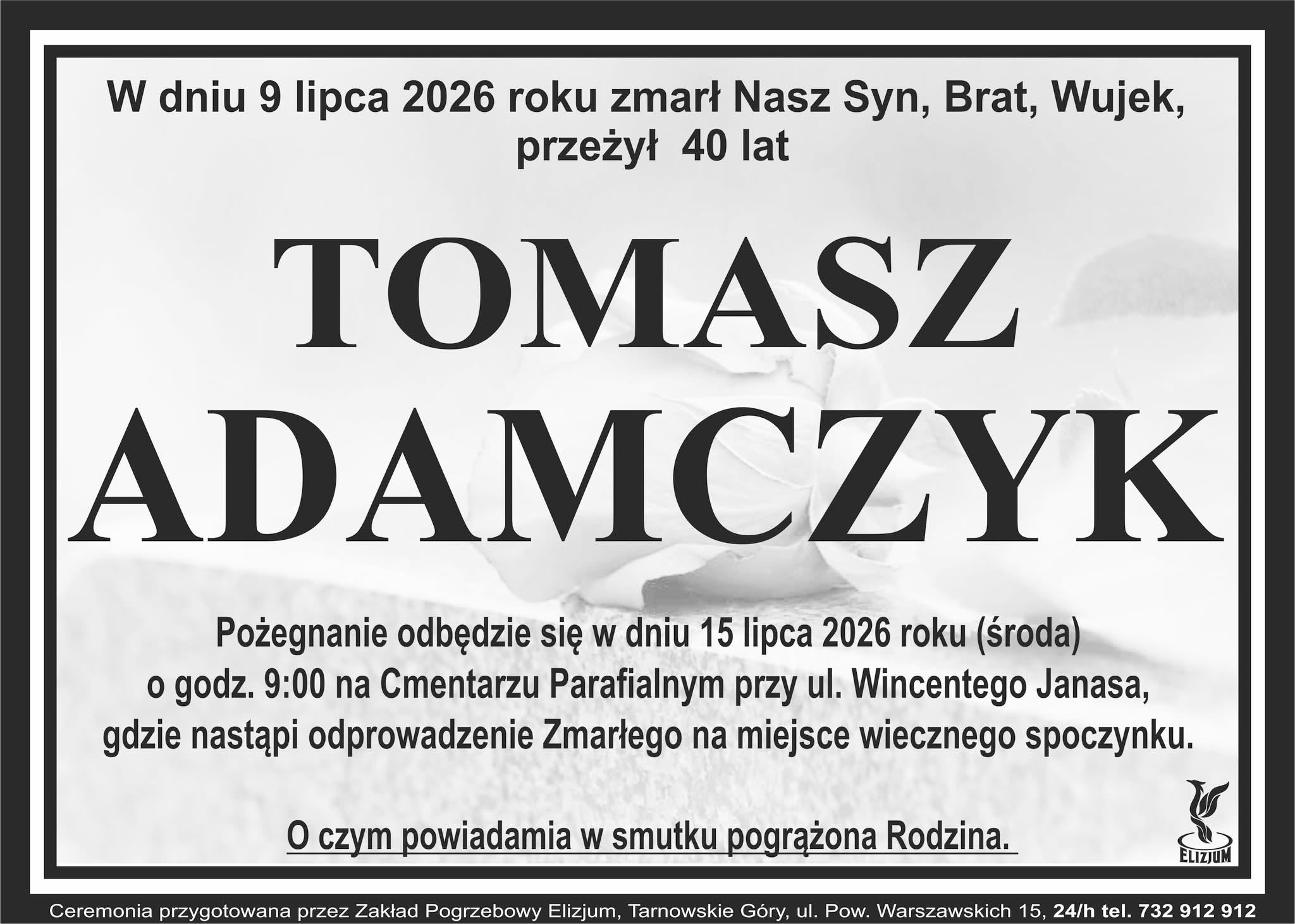 Klepsydra – śp. Tomasz Adamczyk